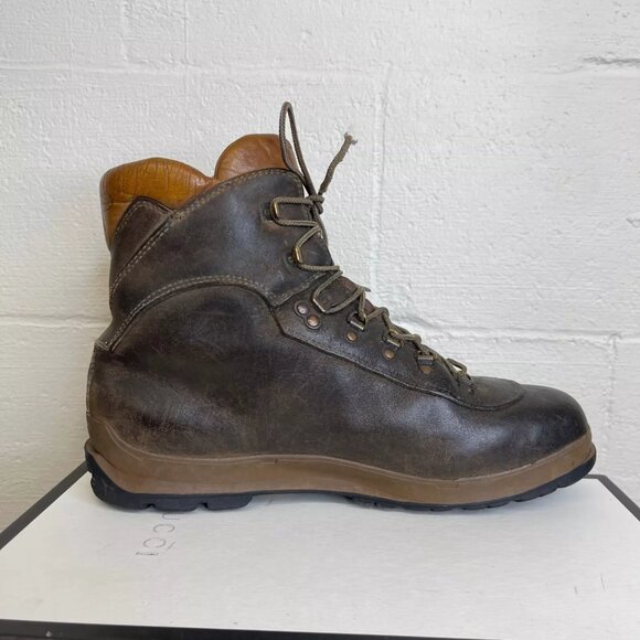 Vintage Asolo AFX Men\'s Brown Leather Outdoor Hiking Boots Lace Up Sz 45 1/3 EU main image 4